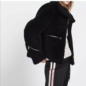 Sandro Paris Lamb Shearling Jacket Size 2 (M)